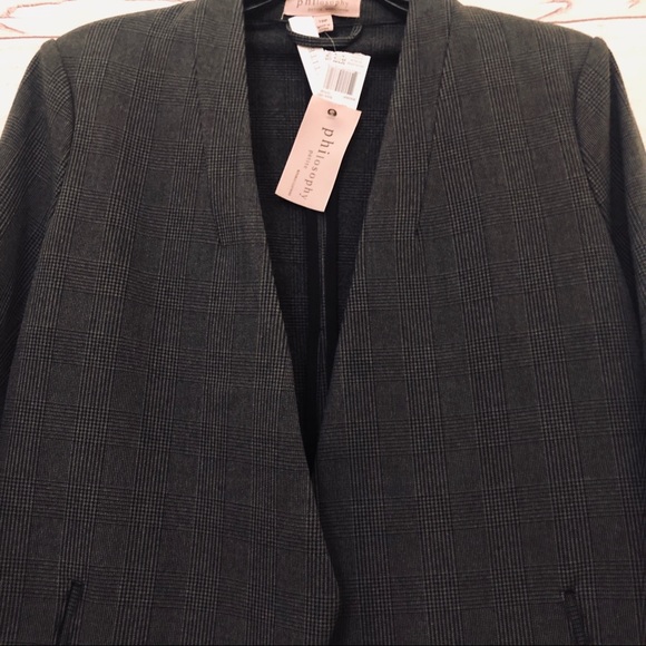 Philosophy Plaid Collarless Blazer (Petite) - Picture 7 of 16